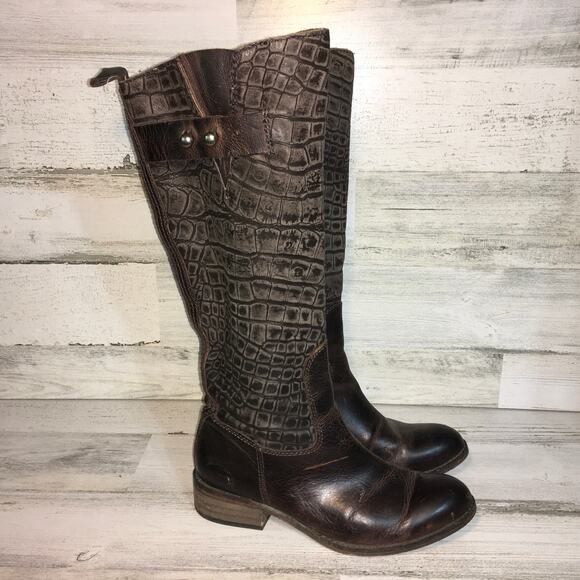 Spirit by Lucchese Bailey Riding Boot Womens 6 M Chocolate Brown Leather Tall - Picture 1 of 15